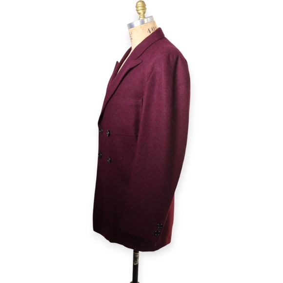 Vintage Mens Bespoke Handwoven Donegal Tweed Purple Wool Jacket - Picture 4 of 15